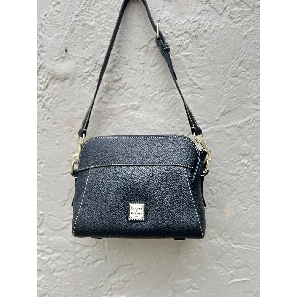 Dooney & Bourke Cameron Crossbody Black Pebbled Leather Bag R1075 BB